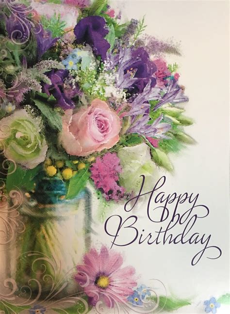 happy birthday with flowers pics